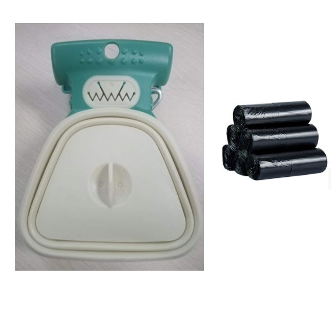 2-in-1: Foldable Poop Bag Dispenser & Scoop