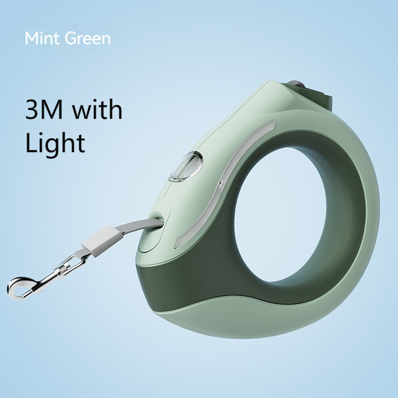 Luminous Retractable Dog Leash with LED Ring